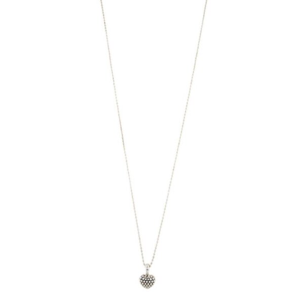 LAGOS STERLING SILVER 925 CAVIAR BEADED HEART PENDANT NECKLACE - Picture 6 of 8